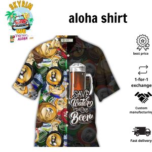 Birra Moretti Hawaiian Coconut Island Pattern Hawaiian Beer Lover Shirt Classic Flowers Beer Aloha Shirt