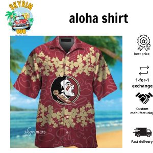 Florida State Seminoles Short Sleeve Button Up Tropical Hawaiian Shirt VER08